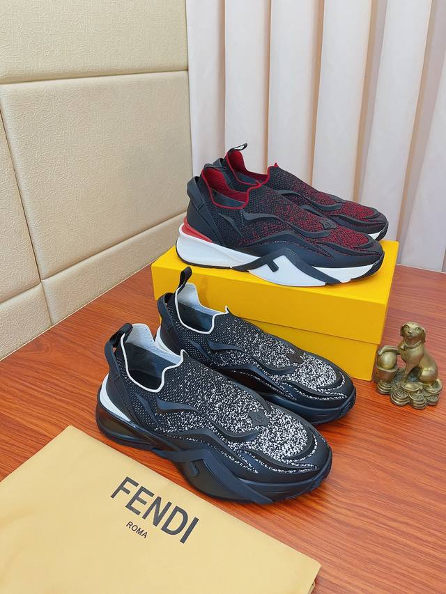 实价 Fendi.芬迪 新款 精品休闲鞋 原版高品质鞋面进口飞织网布拼接制作 真皮内里加厚乳胶鞋垫版型时尚 动感十足原版芬迪舒适大底 简洁大方运动休闲。码数38