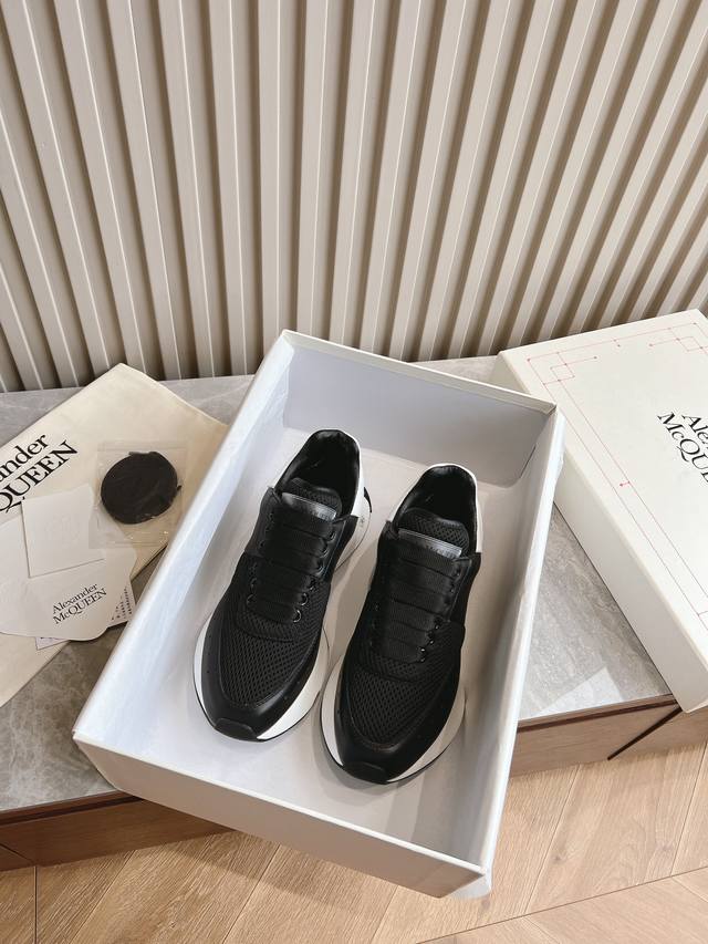 顶级版本 情侣码35-44 Alexander Mcqueen 亚历山大.麦昆 2024新款sprint运动跑步老爹鞋 顶级版本 Sprint Runner 采