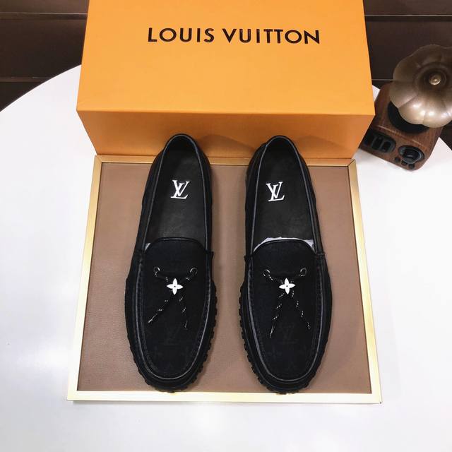 工厂批 Louis Vuitton 原单 新款lv路易威登 * 顶级版本 Lv经典豆豆鞋！选用进口原版单牛皮 原版真皮边条拼接耐磨橡胶大底！高品质精品！码数38