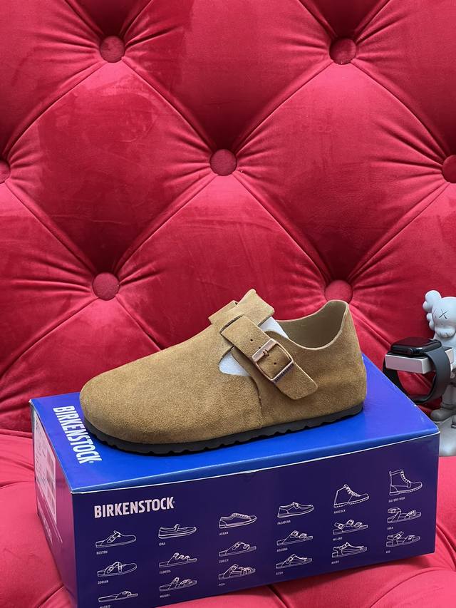 独家实拍 顶级版本 24Ss情侣德国birkenstock勃肯boston真皮包头软木拖鞋博肯沙滩情侣单鞋 多色选择！ 专柜包装！ 鞋面：原版牛皮京 垫脚牛皮京