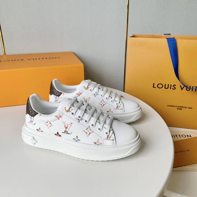 Lv 驴家ss23 Time Out 系列 彩绘小白鞋 板鞋 运动鞋新品 色彩跳跃，吼吼看哦，增高效果不错 原版小牛皮材质，原版tpu鞋底 Size 35-41