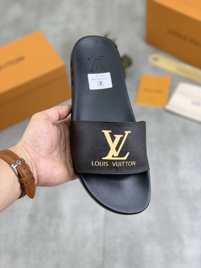 工厂价 实价 原单品质 Louis Vuitton 官网爆款路易威登 Lv男士拖鞋 专柜同步发售 ！意大利进口原版面料 原厂特供原版底 码数：38-45 超多款