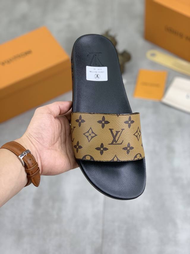 工厂价 实价 原单品质 Louis Vuitton 官网爆款路易威登 Lv男士拖鞋 专柜同步发售 ！意大利进口原版面料 原厂特供原版底 码数：38-45 超多款