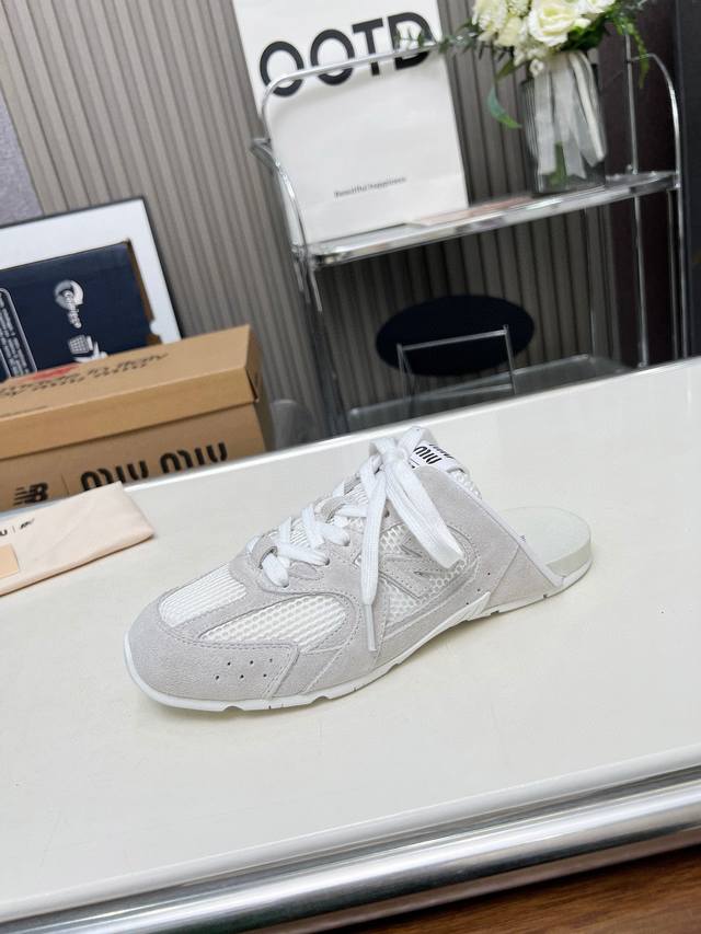 实价不让利 ！顶级版本miumiu缪缪情侣款半拖 X New Balance Nb530 休闲 运动鞋 阿甘鞋 德训鞋 原版购入开发做货 Miu Miu X N