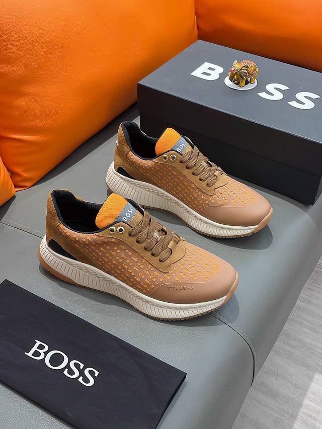 商品名称：Boss 波士 正规码数 38-44 休闲鞋 商品材料：精选 网布滴胶鞋面，舒适羊皮内里 ；原厂大底。