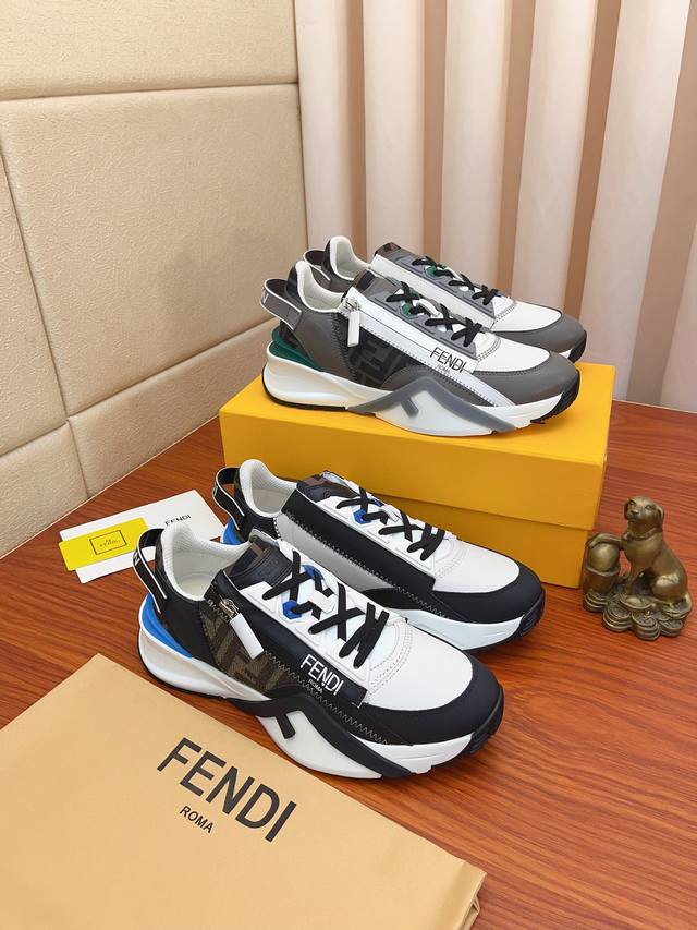 实价 Fendi.芬迪 新款 精品休闲鞋 原版高品质鞋面进口牛皮制作 真皮内里加厚乳胶鞋垫版型时尚 动感十足原版芬迪舒适大底 简洁大方运动休闲。码数38-44