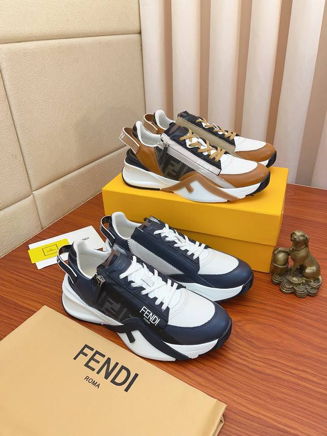 实价 Fendi.芬迪 新款 精品休闲鞋 原版高品质鞋面进口牛皮制作 真皮内里加厚乳胶鞋垫版型时尚 动感十足原版芬迪舒适大底 简洁大方运动休闲。码数38-44