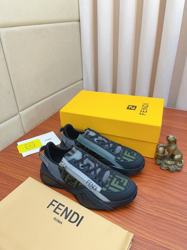 实价 Fendi.芬迪 新款 精品休闲鞋 原版高品质鞋面进口牛皮制作 真皮内里加厚乳胶鞋垫版型时尚 动感十足原版芬迪舒适大底 简洁大方运动休闲。码数38-44