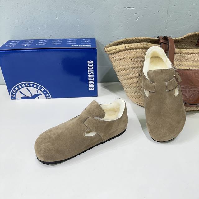 Birkenstock 24Ss秋冬新款勃肯鞋包头款舒适软木休闲毛毛包头半拖拖鞋！毛毛包子鞋！ 秉承着百年匠心精神与精湛工艺，选用优质的天然材料，打造出一双双简