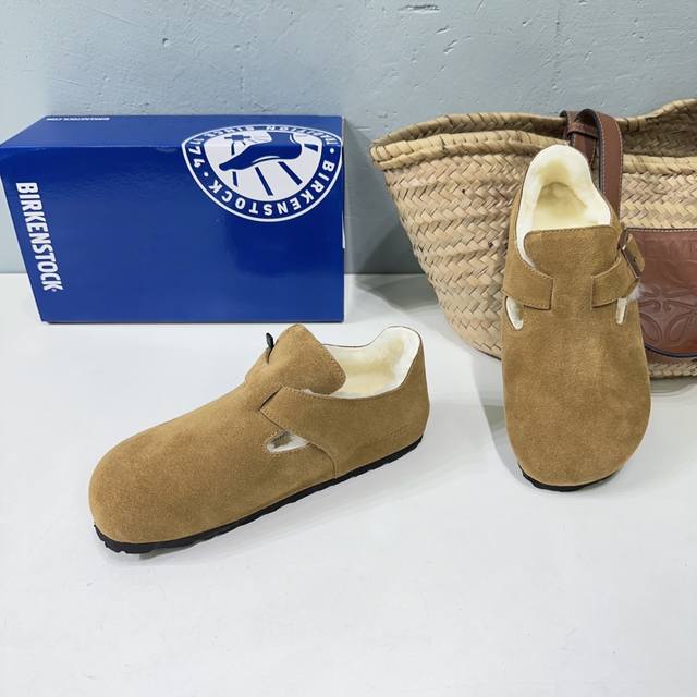 Birkenstock 24Ss秋冬新款勃肯鞋包头款舒适软木休闲毛毛包头半拖拖鞋！毛毛包子鞋！ 秉承着百年匠心精神与精湛工艺，选用优质的天然材料，打造出一双双简