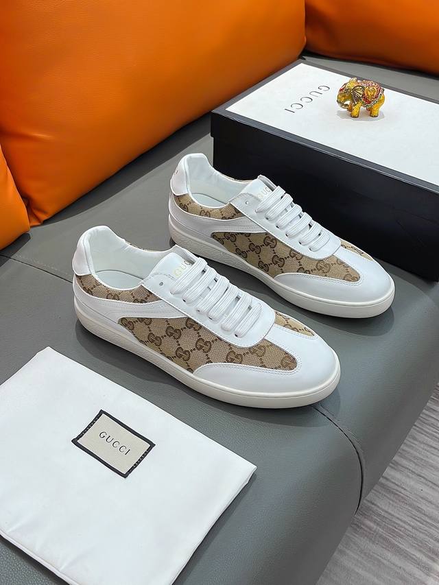 商品名称：Gucci 古驰 正规码数: 38-44 休闲鞋 商品材料：精选 牛皮鞋面，柔软羊皮内里；原厂大底。