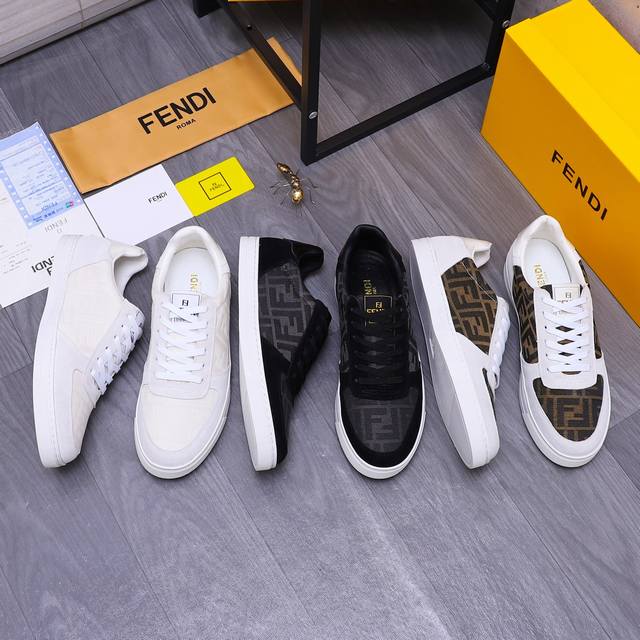 商品商标：Fendi 芬迪 休闲鞋 正码码数: 38-44 45.46订做不退换 商品材料：精选 牛皮拼接鞋面 羊皮内里 原版大底