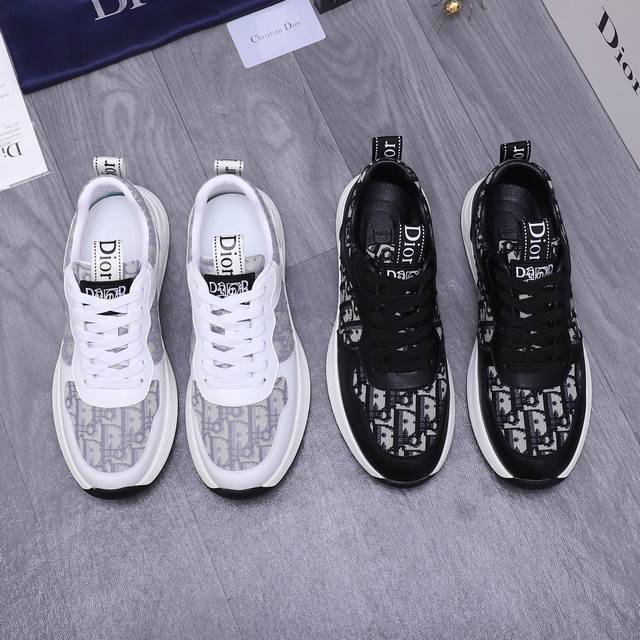 商品商标：Dior 迪奥 休闲鞋 正码码数: 38-44 商品材料：精选牛皮拼接鞋面 羊皮内里 橡胶大底