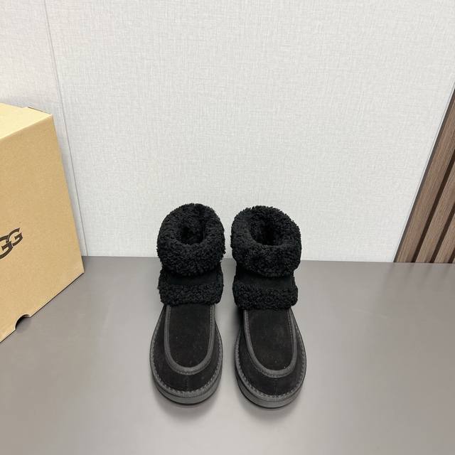 出厂: 独家顶级版本 Ugg~24Vs秋冬爆款松糕厚底休闲系列 圆头毛毛雪地靴 一款不会撞衫的鞋子、简约的隔板设计上斑点的大底、鞋面真丝卷毛、秋冬季必备款、无论