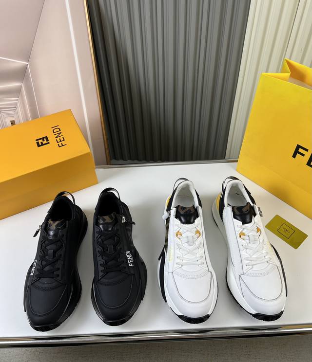 工厂价 Fendi 芬迪 爆款上市时尚休闲男鞋采用原版品牌飞织面料.原版牛皮+透气网内里+羊皮垫脚 完美造型顶级品质，你值得拥有原版橡胶大底，超轻防滑耐磨 标准