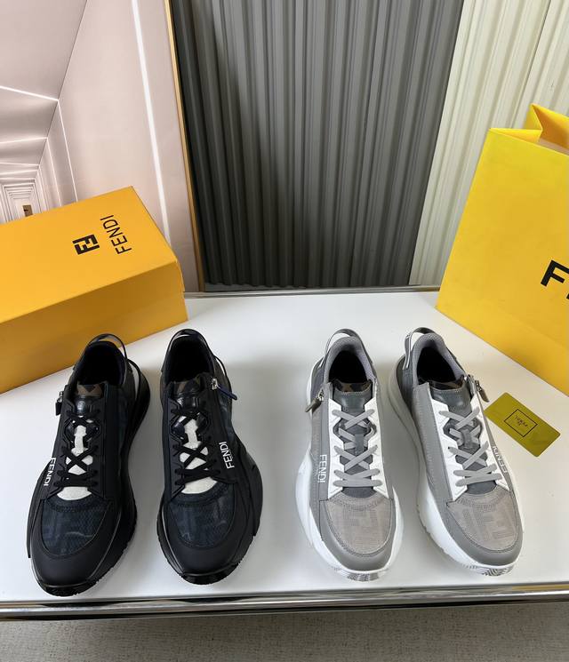 工厂价 Fendi 芬迪 爆款上市时尚休闲男鞋采用原版品牌飞织面料.原版牛皮+透气网内里+羊皮垫脚 完美造型顶级品质，你值得拥有原版橡胶大底，超轻防滑耐磨 标准