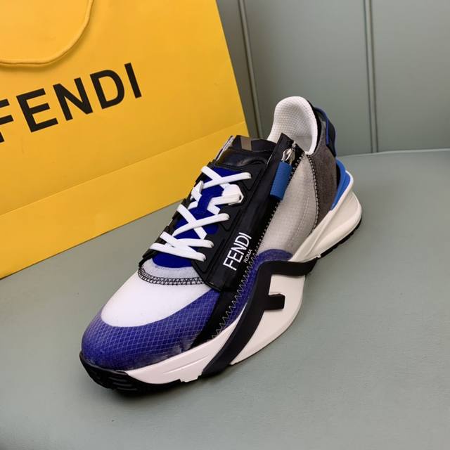 工厂价 Fendi 芬迪 爆款上市时尚休闲男鞋采用原版品牌飞织面料.原版牛皮+透气网内里+羊皮垫脚 完美造型顶级品质，你值得拥有原版橡胶大底，超轻防滑耐磨 标准