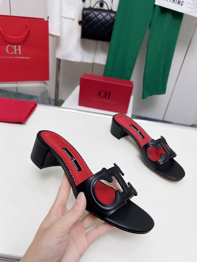 橡胶大底 元。真皮大底 元。中跟4.5Cm：最新款：卡罗琳娜 海莱娜 Carolina Herrera 原板开模、冲孔、压花1:1、进口羊皮、上脚舒适大方。多色