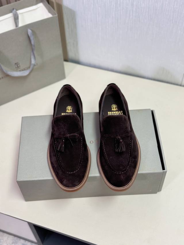 Bc P: Size ：39-44 38.45可订做 Brunello Cucinelli新款流苏便士乐福鞋｜面料采用进口牛皮｜高档细腻｜如天鹅绒一般柔软的皮革