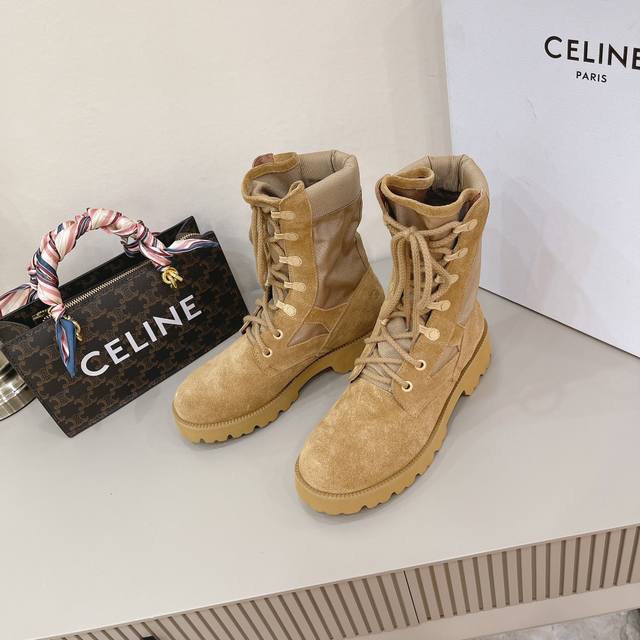 高版本出厂 Celine* 赛琳 马丁靴24 Fw 走秀最新发布 仿佛真的走进了城堡开始期待着秋冬 上脚很好看，舒服又轻便 真的推荐 码数:35-40 40订做