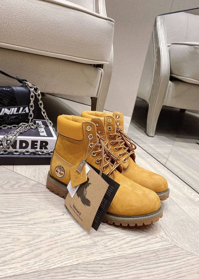 工厂价： 纯原 添柏岚 天伯伦 又名 踢不烂 大黄靴 高帮 Timberland 天伯伦 经典款大黄靴 七孔男女靴，顶级工艺全新升级 堪称正品复印机 进口皮料