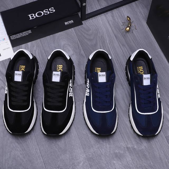 实价 商品商标： Ｂｏｓｓ 休闲鞋 正码码数: 38-44 商品材料：精选反绒牛皮拼接透气鞋面 牛皮鞋垫 网内里 橡胶大底