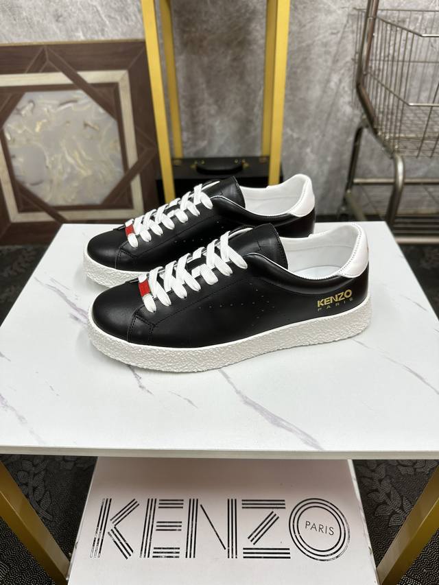 Kenzo 凯卓 低帮男运动鞋，原版进口牛皮面、 牛皮内里，橡胶大底 专业严谨工艺 彰显尊贵绅士品味 ，码数 38 44 45定做不退换 X0