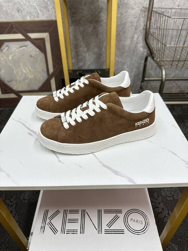 Kenzo 凯卓 低帮男运动鞋，原版进口牛皮面、 牛皮内里，橡胶大底 专业严谨工艺 彰显尊贵绅士品味 ，码数 38 44 45定做不退换 X0