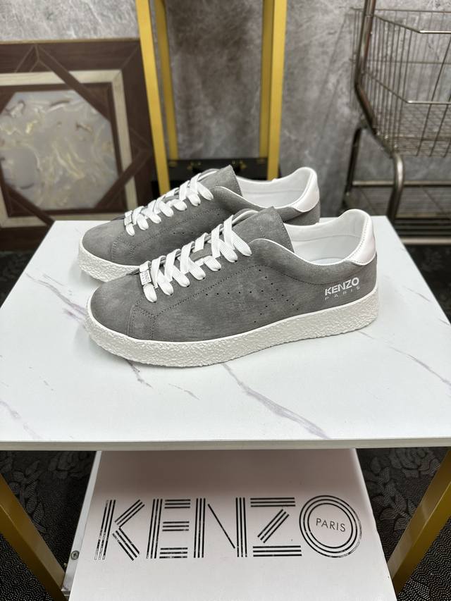 Kenzo 凯卓 低帮男运动鞋，原版进口牛皮面、 牛皮内里，橡胶大底 专业严谨工艺 彰显尊贵绅士品味 ，码数 38 44 45定做不退换 X0