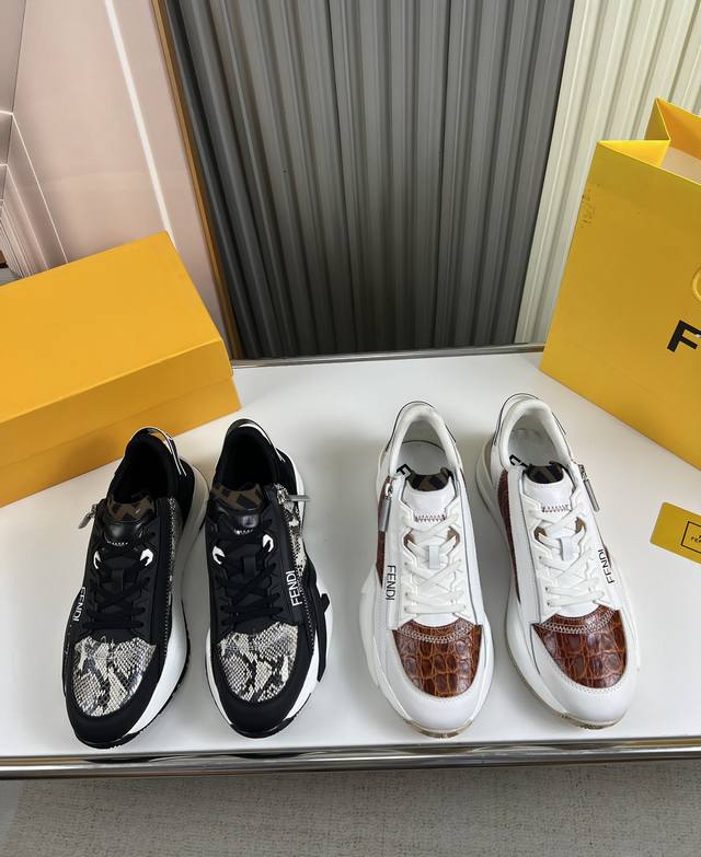 工厂价 Fendi 芬迪 爆款上市时尚休闲男鞋采用原版品牌飞织面料.原版牛皮+透气网内里+羊皮垫脚 完美造型顶级品质，你值得拥有原版橡胶大底，超轻防滑耐磨 标准