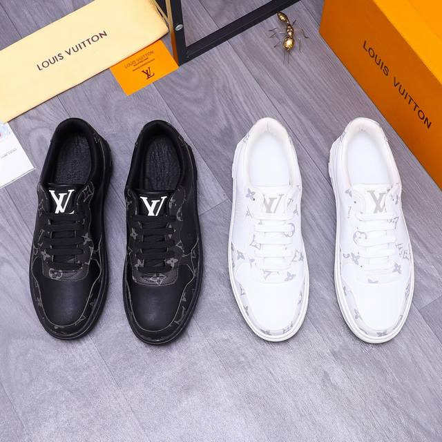 商品商标：Louis Vuitton 路易威登 休闲鞋 正码码数: 38-44 商品材料：精选 牛皮拼接鞋面 牛皮鞋垫 网布内里 橡胶大底