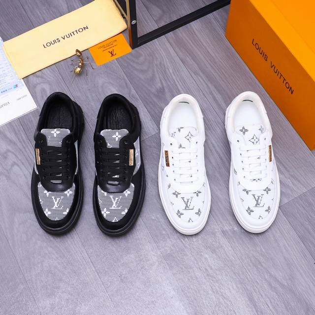 商品商标：Louis Vuitton 路易威登 休闲鞋 正码码数: 38-44 商品材料：精选 牛皮拼接透气网鞋面 网布内里 橡胶大底