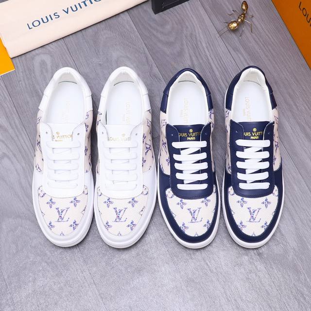 商品商标：Louis Vuitton 路易威登 休闲鞋 正码码数: 38-44 商品材料：精选 牛皮拼接透气织布鞋面 羊皮内里 橡胶大底