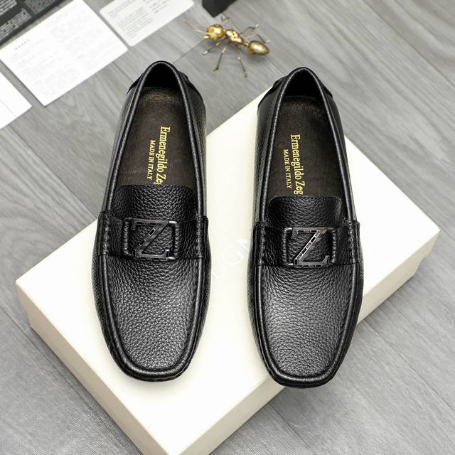 商品商标：Zegna 杰尼亚 休闲套脚鞋 正码码数: 38-45 商品材料：精选 荔纹牛皮鞋面 猪皮内里 橡胶大底