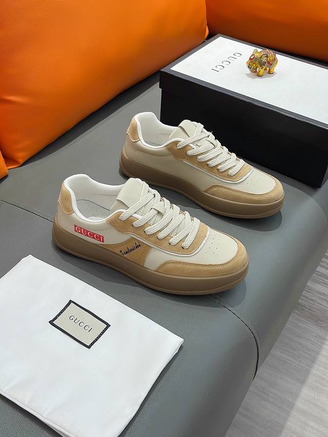 商品名称：Gucci 古驰 正规码数: 38-44 休闲鞋 商品材料：精选 牛皮鞋面，柔软羊皮内里；原厂大底。