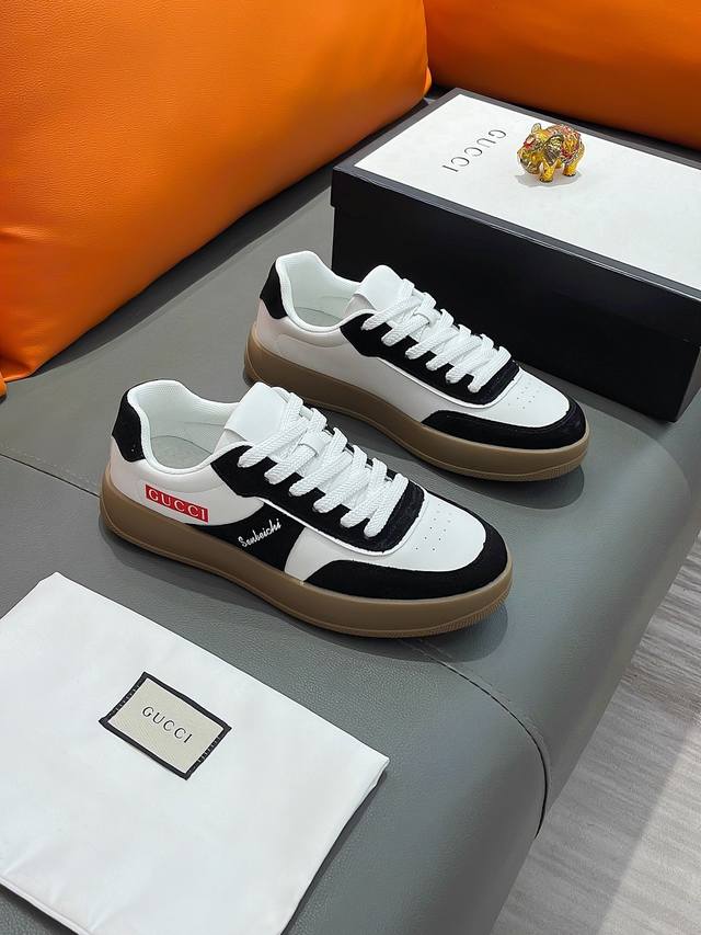 商品名称：Gucci 古驰 正规码数: 38-44 休闲鞋 商品材料：精选 牛皮鞋面，柔软羊皮内里；原厂大底。