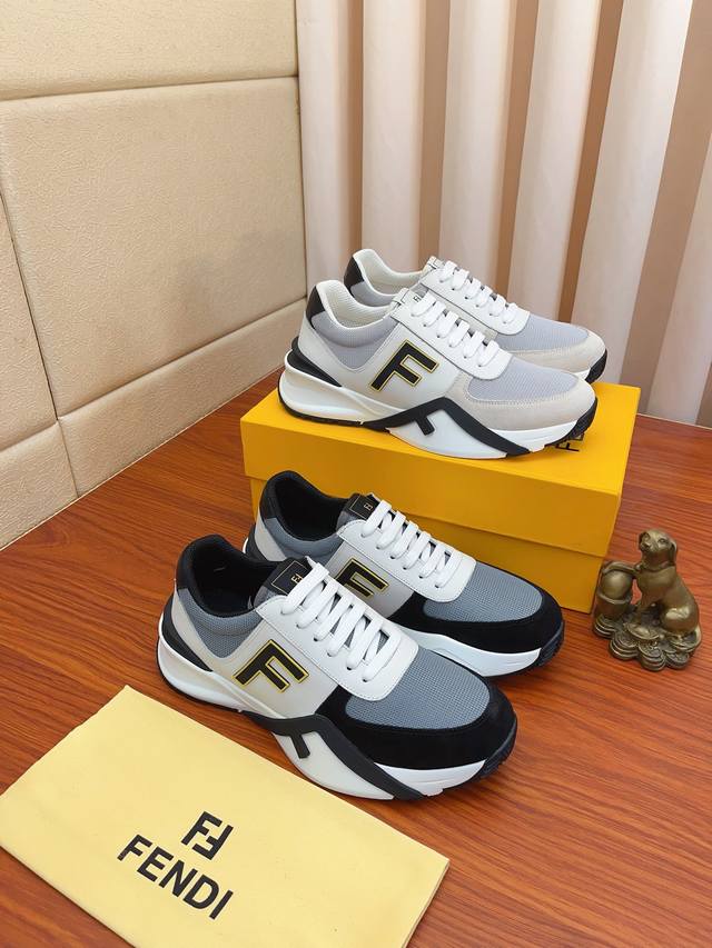 实价： Fendi.芬迪 新款 精品休闲鞋 原版高品质鞋面进口牛皮拼接制作 真皮内里加厚乳胶鞋垫版型时尚 动感十足原版芬迪舒适大底 简洁大方运动休闲。码数38-