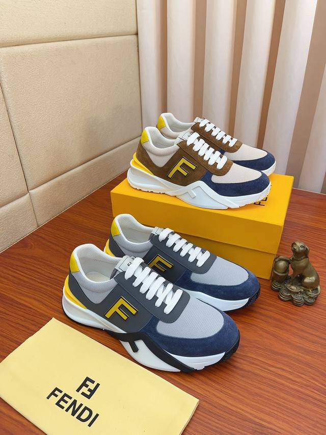 实价： Fendi.芬迪 新款 精品休闲鞋 原版高品质鞋面进口牛皮拼接制作 真皮内里加厚乳胶鞋垫版型时尚 动感十足原版芬迪舒适大底 简洁大方运动休闲。码数38-