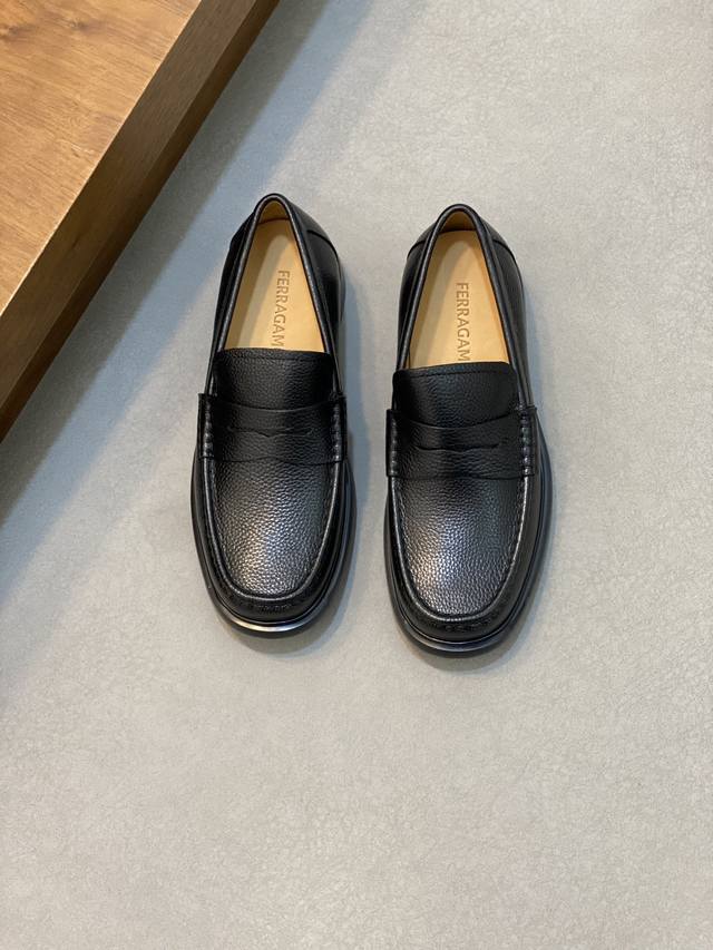 Ferragamo 顶级p: Size:38-44 45.定做 菲拉格慕 男神增高套脚底皮鞋系列专柜同步发售原厂配置，意大利进口原版牛皮面料，经典版面绅士大方，