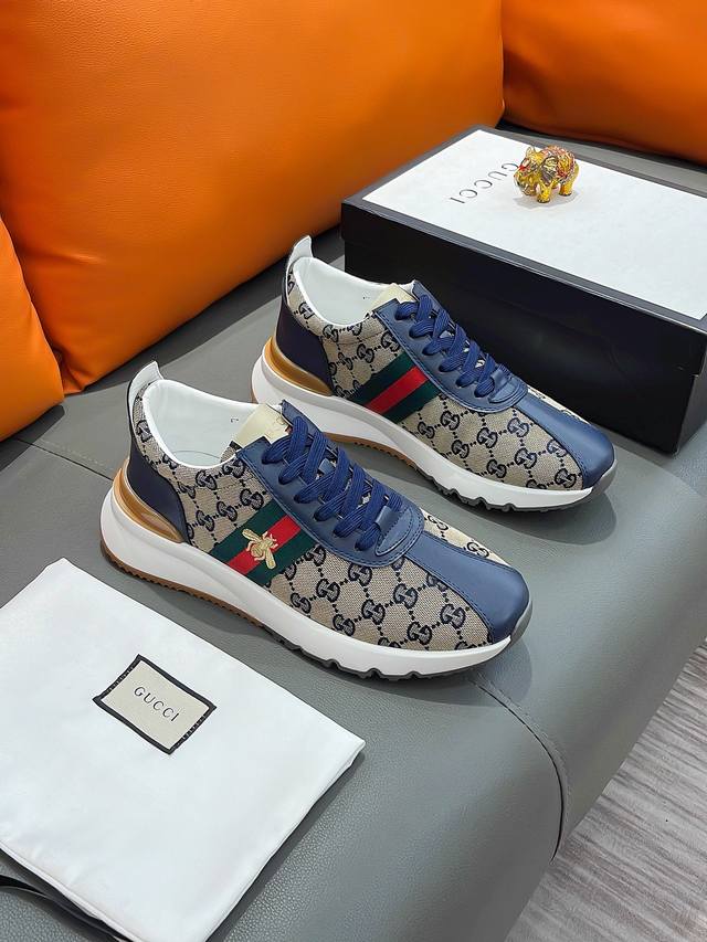 商品名称：Gucci 古驰 正规码数: 38-44 休闲鞋 商品材料：精选 牛皮鞋面，柔软羊皮内里；原厂大底。