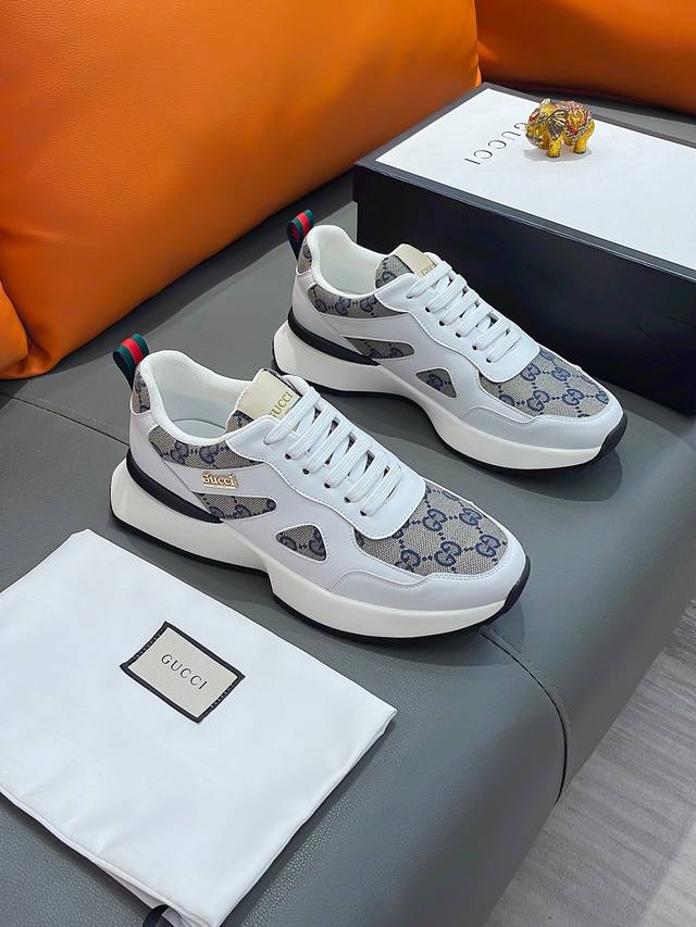 商品名称：Gucci 古驰 正规码数: 38-44 休闲鞋 商品材料：精选 牛皮鞋面，柔软羊皮内里；原厂大底。