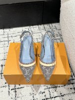 顶级版本 村上隆 Takashi Murakami X Louis Vuitton 25 6Am 樱花系列 尖头搭扣 细跟 高跟鞋 鹰嘴小尖头搭配镂空皮条小方扣