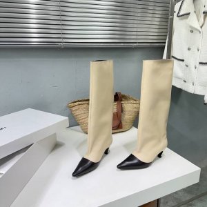 高品质出厂 ！小众潮牌immi Ss秋冬新款绝美拼色小猫跟尖头长靴简约百搭款！小众潮牌immi拼色长靴简单时尚，撞色设计成为亮点潮流感十足，轻松塑造出时髦的少女