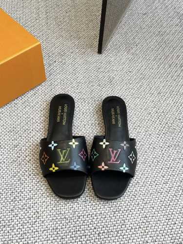 360Louis Vuitton 联名 Murakami 25Ss New Arrival～ 春夏单宁猫跟 平底 拖鞋 刚刚好的小猫跟，性感舒适，拉满了夏日美鞋