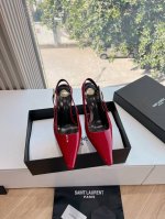所见即所得G988顶级品质Saint Laurent 圣罗兰坡跟鱼嘴凉鞋Lee金属钻链条尖头高跟鞋YSL姐姐的美丽尤物高跟鞋 又是人间圣罗兰 Rose同款的高跟
