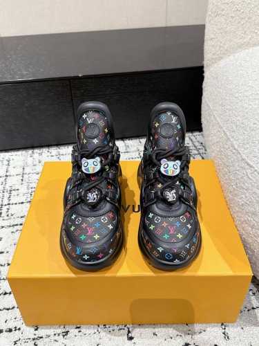 530 #顶级版本 louis Vuitton 25/ 村上隆联名款Archlight经典 老爹鞋 Diy装饰 动物图案 拱桥 运动鞋 太空鞋 原版购入开发 做