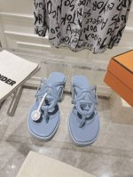 出厂 Hermers 爱马仕2024春夏新款 Extra度假风拼色沙滩女拖鞋 凉鞋 H家糖果色厚底圆头露趾chaine D’Ancre猪鼻子图案防水台夹趾人字拖