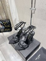 Saint Lauren*圣罗兰 Ysl 新款尖头高跟凉鞋拖鞋 原版套楦 顶级品质 材质 鞋面：进口真丝烫钻 垫脚：进口羊皮里 五金：原版开模定制 大底：真皮大