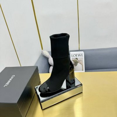 出厂 ～原版飞织高跟短靴 Chanel 香奈儿 24最新爆款 熊猫 黑白 运动鞋 休闲板鞋 飞织 小香 爆款单品 经典黑白 熊猫配色 Coco女孩必要入款 面料