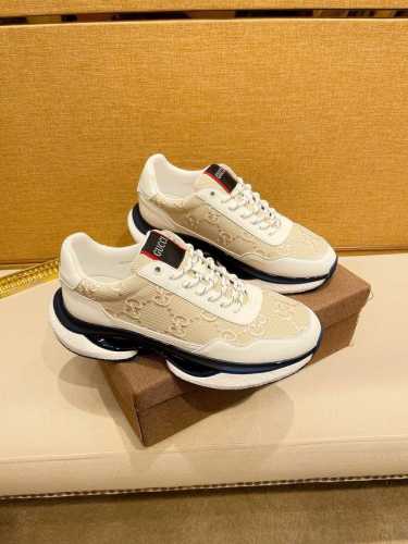 工厂价 Gucci 古奇2024新款精心打造，引爆全场！不断创新的国际品牌 此款男士四季休闲鞋，原版版本，鞋面采用牛皮面料 ，皮垫脚真爆超轻防滑大底，透气舒适以